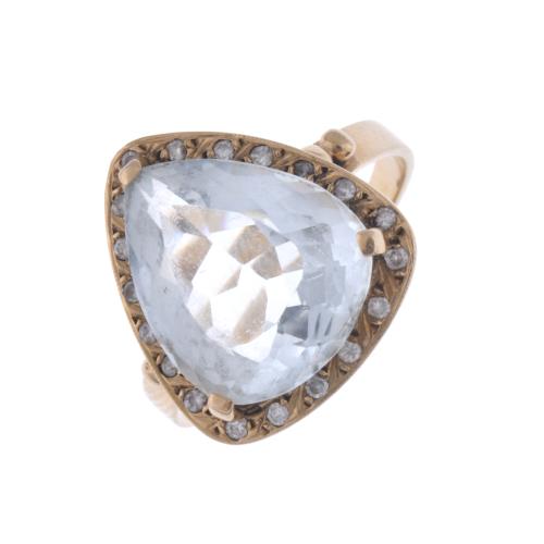 Diamonds and aquamarine ring.