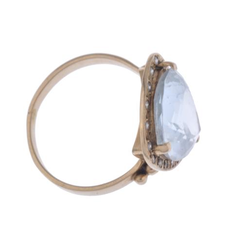 Diamonds and aquamarine ring.