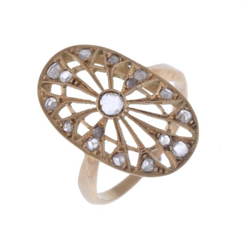 Belle Epoque style ring with diamonds.
