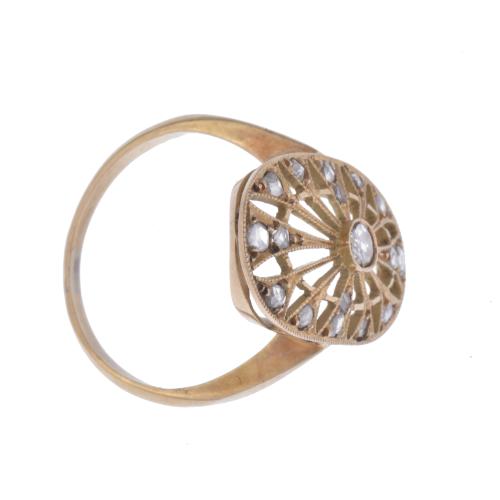 Belle Epoque style ring with diamonds.