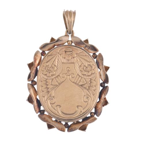 Colgante medalla con imágen de la virgen orlada con diamant