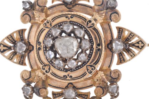 Late Alphonsine brooch with diamonds.