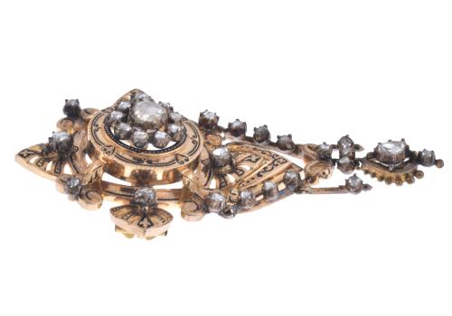 Late Alphonsine brooch with diamonds.