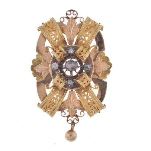 Elizabethan-Alphonsine brooch with diamonds.