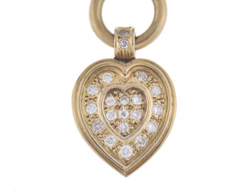 Colgante en forma de corazón con diamantes. Joyería Rosa Bi
