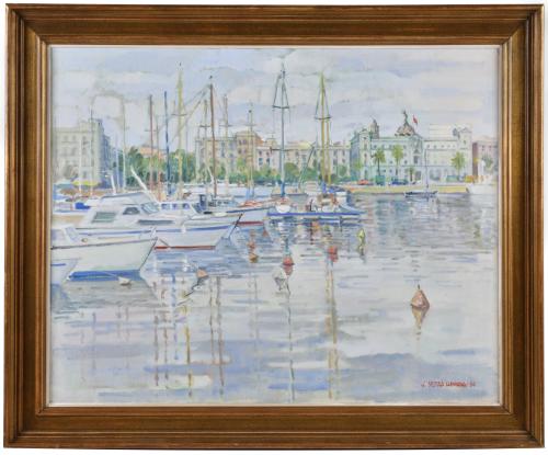 JOSEP SERRA LLIMONA (1937). "Paseo Colón desde el Naútico",