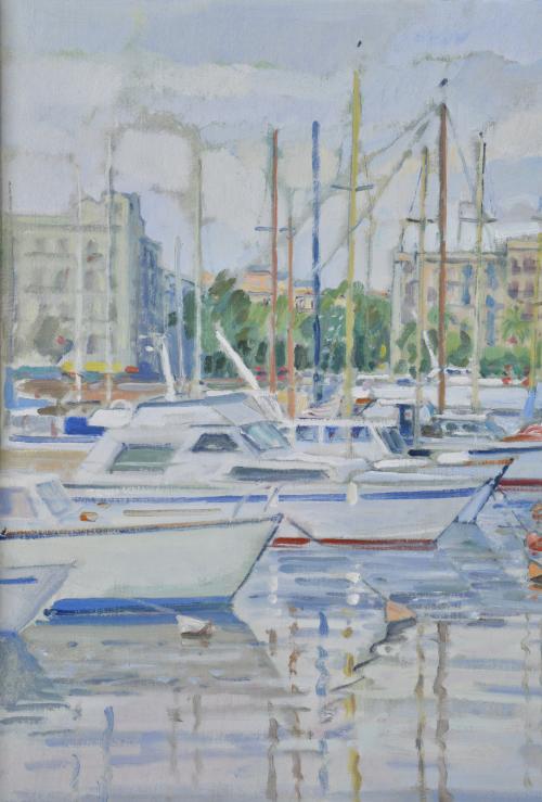 JOSEP SERRA LLIMONA (1937). "Paseo Colón desde el Naútico",