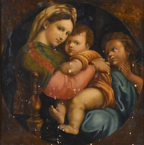 ESCUELA ITALIANA, SIGLO XX. "Virgen de la silla".