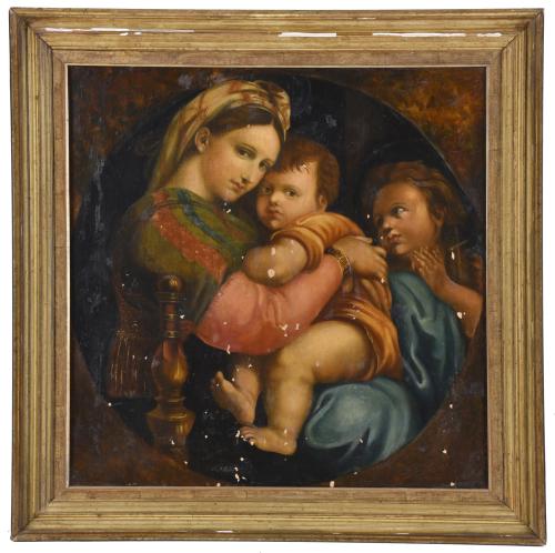 ESCUELA ITALIANA, SIGLO XX. "Virgen de la silla".