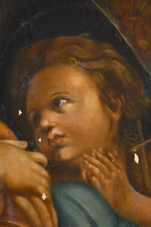 ESCUELA ITALIANA, SIGLO XX. "Virgen de la silla".