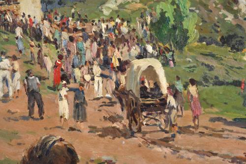 RAMÓN SANVICENS MARFULL (1917-1987). "Romeria en el Santuar