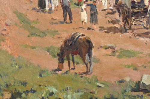 RAMÓN SANVICENS MARFULL (1917-1987). "Romeria en el Santuar