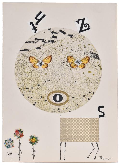 JOAN JOSEP THARRATS VIDAL (1918-2001) Collage para felicitación.