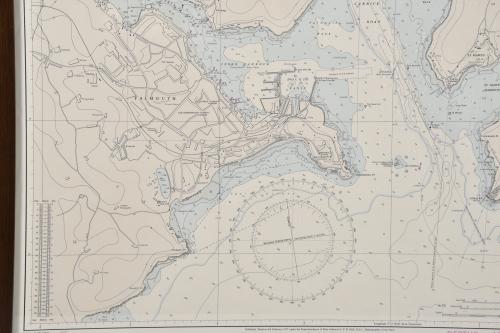 ESCUELA INGLESA, SIGLO XX.  Carta náutica del Puerto Falmou