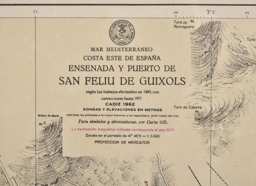ESCUELA ESPAÑOLA, SIGLO XX. Carta náutica de la ensenda y p