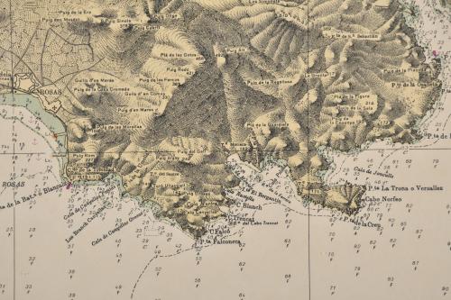 ESCUELA ESPAÑOLA, SIGLO XX.  Carta náutica del Golfo de Ros