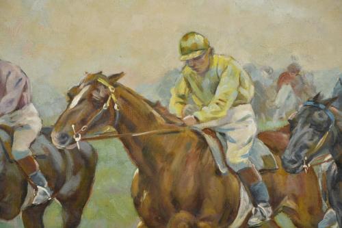 ESCUELA ESPAÑOLA, SIGLO XIX-XX. "Carrera caballos", a parti