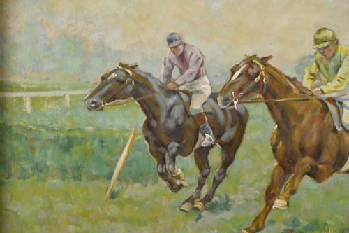 ESCUELA ESPAÑOLA, SIGLO XIX-XX. "Carrera caballos", a parti