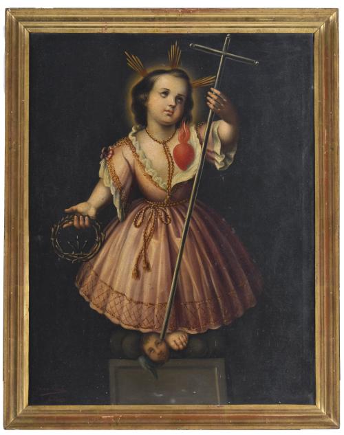 ESCUELA ESPAÑOLA, SIGLO XIX-XX. "Niño Jesús del sagrado cor