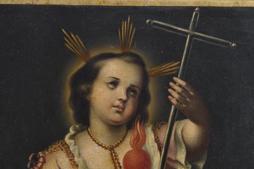 ESCUELA ESPAÑOLA, SIGLO XIX-XX. "Niño Jesús del sagrado cor