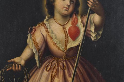 ESCUELA ESPAÑOLA, SIGLO XIX-XX. "Niño Jesús del sagrado cor