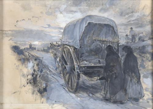 ARCADI MAS I FONDEVILA (1852-1934). "Camino del cementerio".