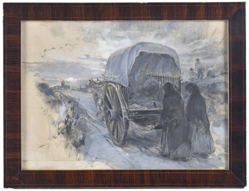 ARCADI MAS I FONDEVILA (1852-1934). "Camino del cementerio".