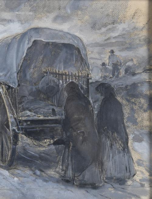 ARCADI MAS I FONDEVILA (1852-1934). "Camino del cementerio".