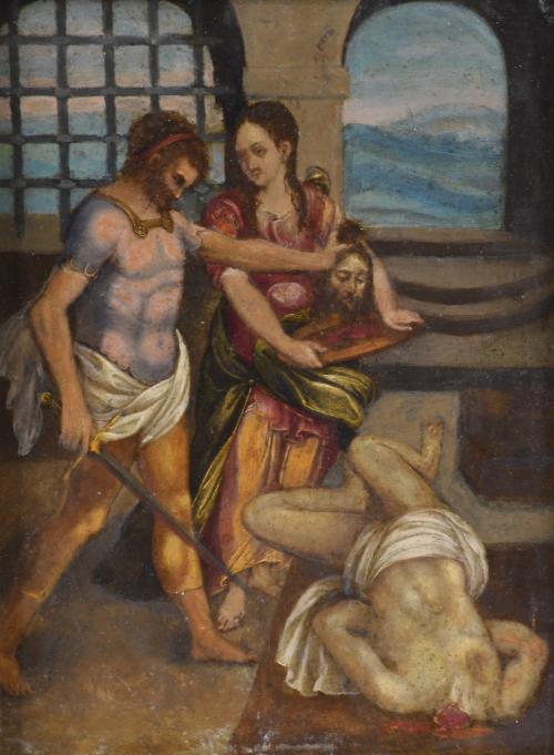 ESCUELA ESPAÑOLA, SIGLO XVIII. "Decapitación de San Juan".