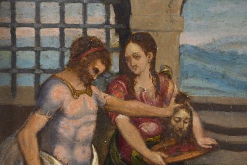 ESCUELA ESPAÑOLA, SIGLO XVIII. "Decapitación de San Juan".