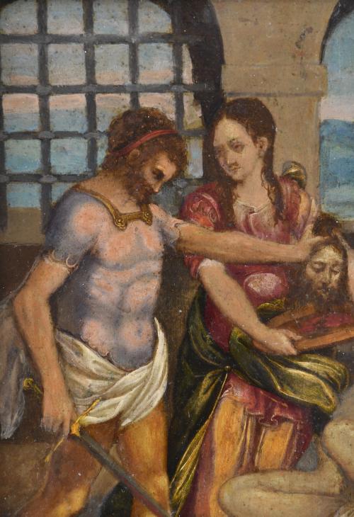 ESCUELA ESPAÑOLA, SIGLO XVIII. "Decapitación de San Juan".
