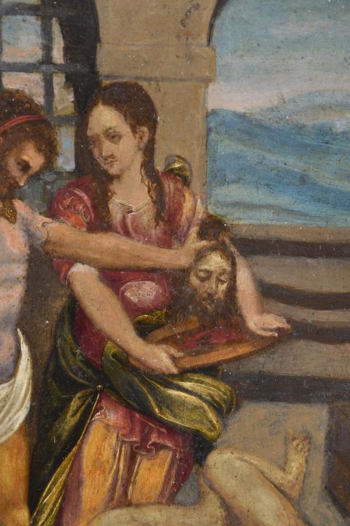 ESCUELA ESPAÑOLA, SIGLO XVIII. "Decapitación de San Juan".