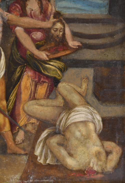ESCUELA ESPAÑOLA, SIGLO XVIII. "Decapitación de San Juan".