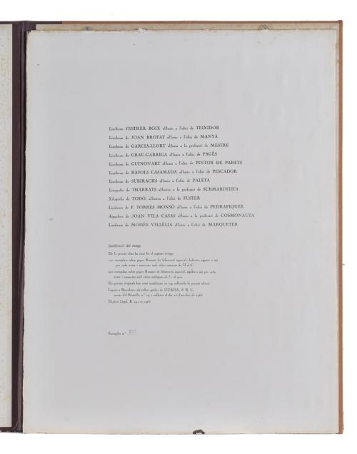 1966. 12 ARTISTES CATALANS. CALENDARIO.