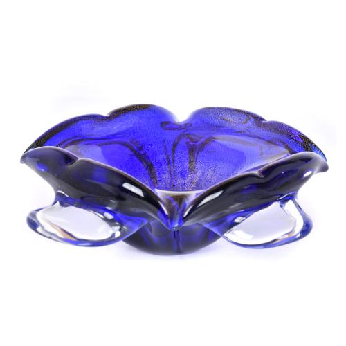 Pareja de ceniceros en cristal murano, siglo XX.
