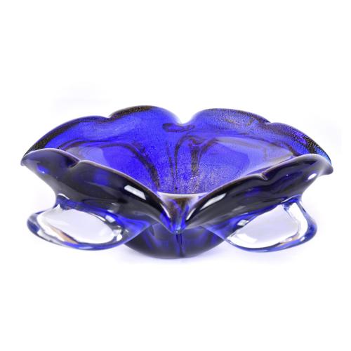 Pareja de ceniceros en cristal murano, siglo XX.