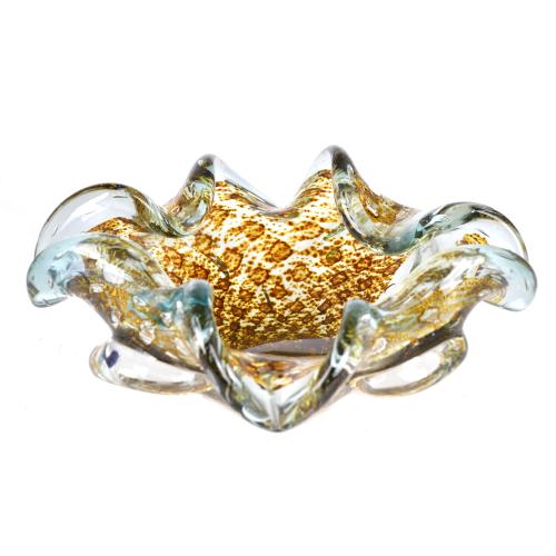 Pareja de ceniceros en cristal murano, siglo XX.