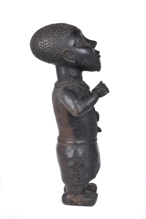 ESCUELA AFRICANA, SIGLO XX.   Figura en bronce de Benin, Ni