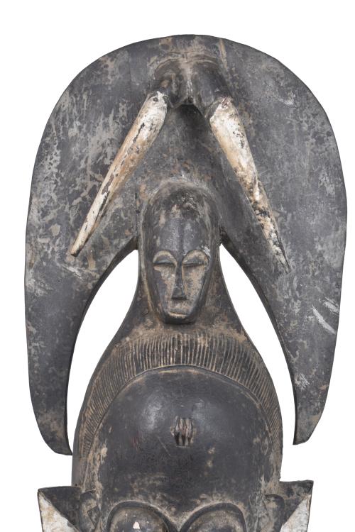 ESCUELA AFRICANA, SIGLO XX.   Máscara Baulé, Costa de Marfi