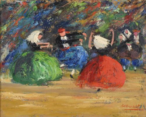 JOSEP COLL BARDOLET (1912-2007). "Bailarinas de Ibiza".