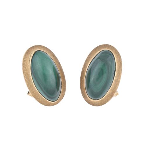 Pendientes con malaquita.