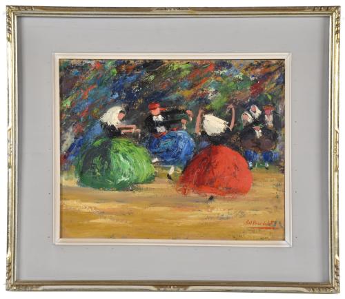 JOSEP COLL BARDOLET (1912-2007). "Bailarinas de Ibiza".