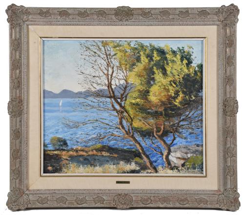 NICOLAS FORTEZA (1918-2010).  "Pinos en la orilla".