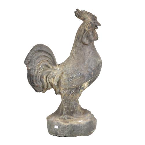 Figura de jardín en forma de gallo, siglo XX. 