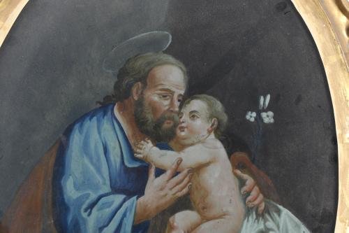 ESCUELA ESPAÑOLA, SIGLO XIX. "San José y el niño".