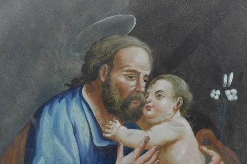 ESCUELA ESPAÑOLA, SIGLO XIX. "San José y el niño".