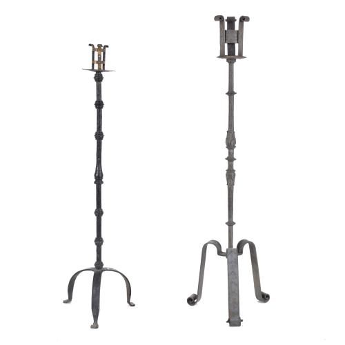 Set of two torch holders, 20th century.