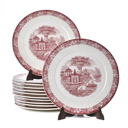 LA CARTUJA DE SEVILLA. Set of twelve placemats from the ‘202 Rosa’ series, 20th century.