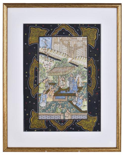 MID 19TH CENTURY PERSIAN SCHOOL. "Court scene".