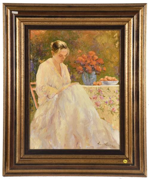 JOSÉ MANUEL ROMÁN FRANCÉS (1957).  "Joven leyendo".